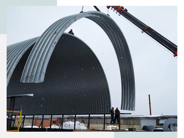 Полукруглые ангары в Сорочинске